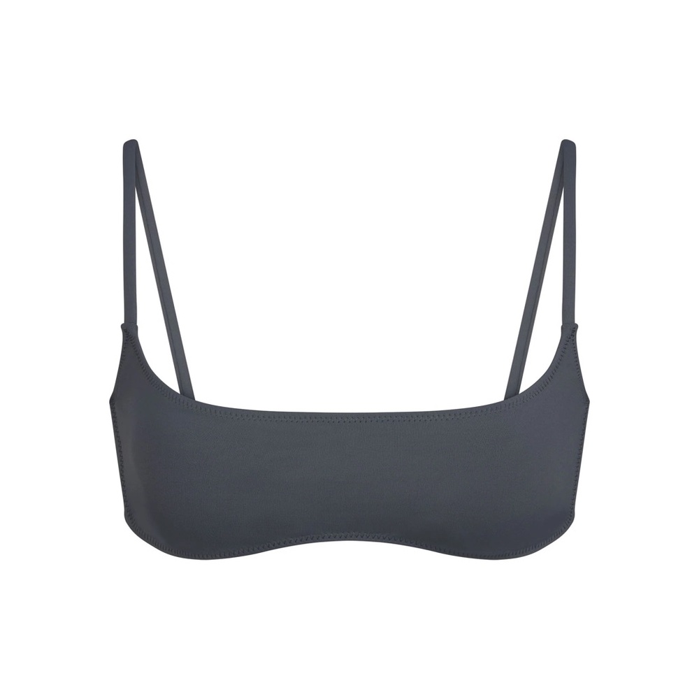 Skims SIGNATURE SWIM MICRO SCOOP BIKINI TOP | GUNMETAL - GUNMETAL / XL